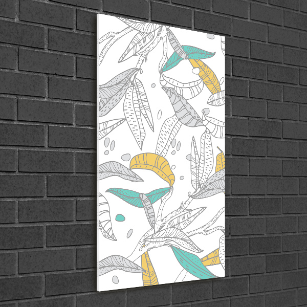 Verticale glasfoto Kleurrijke bladeren