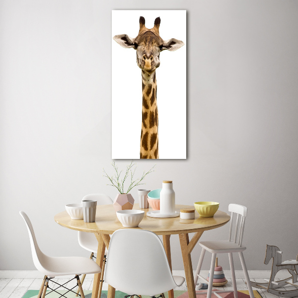 Verticale glasfoto Giraffe