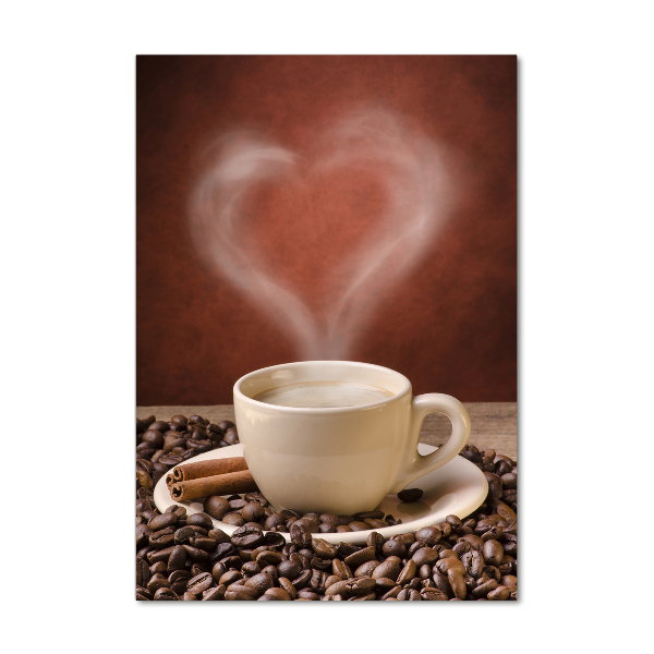 Verticaal glasschilderij Aromatische koffie