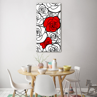 Verticale foto op glas Rozen