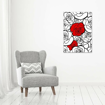 Verticale foto op glas Rozen