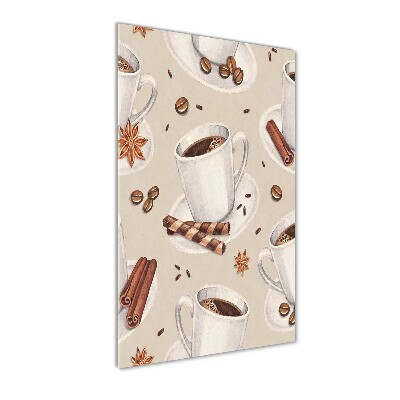 Verticaal glasschilderij Een kopje koffie