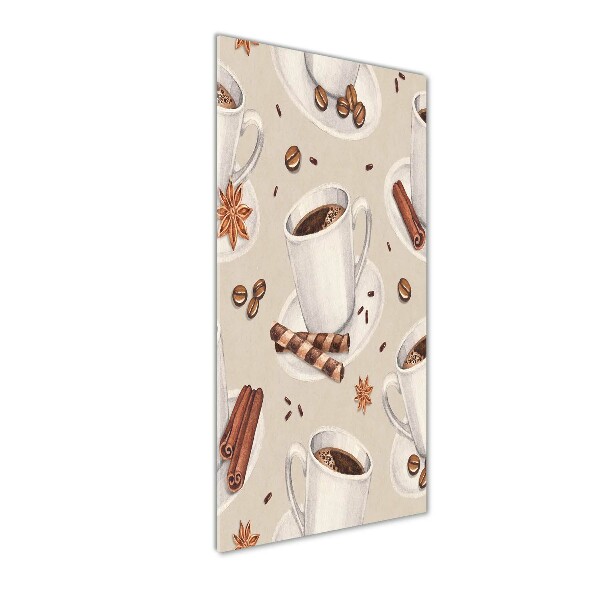 Verticaal glasschilderij Een kopje koffie