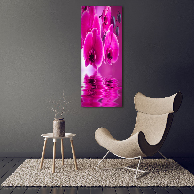 Verticale foto op glas Roze orchidee