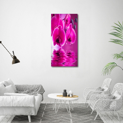 Verticale foto op glas Roze orchidee