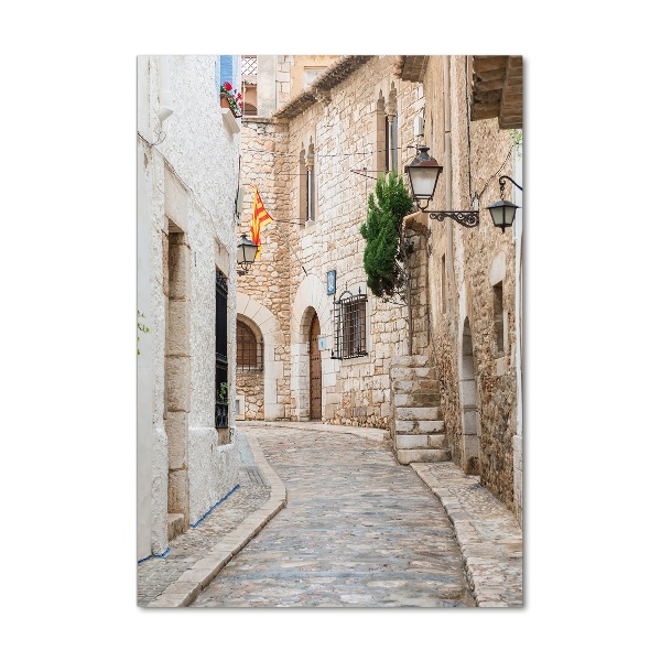 Verticaal glasschilderij Straten in Spanje