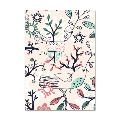 Verticale foto op glas Dieren en bloemen