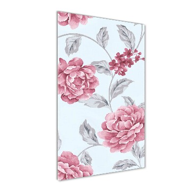 Verticale glasfoto Pioenrozen