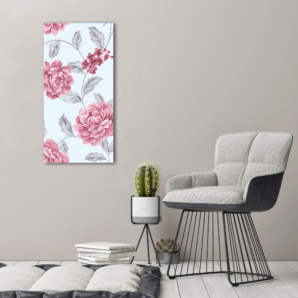 Verticale glasfoto Pioenrozen