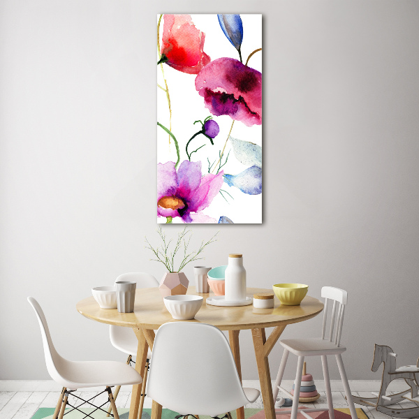 Verticale foto op glas Klaprozen