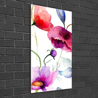 Verticale foto op glas Klaprozen