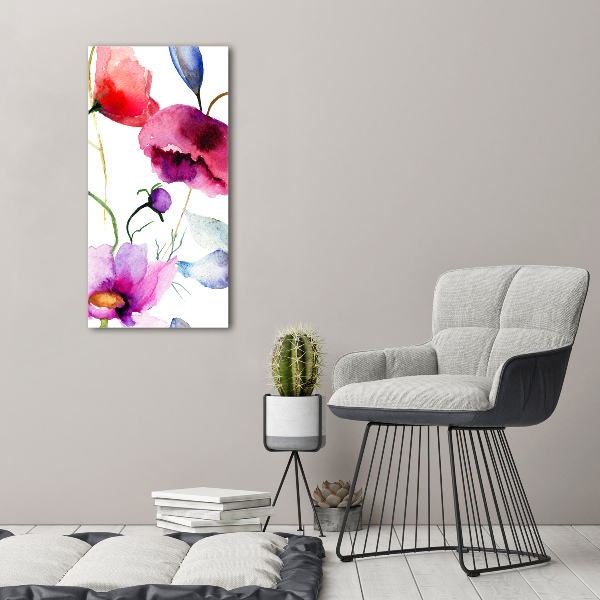 Verticale foto op glas Klaprozen