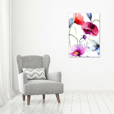 Verticale foto op glas Klaprozen