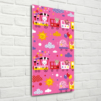 Verticale foto op glas Vrolijke Trein