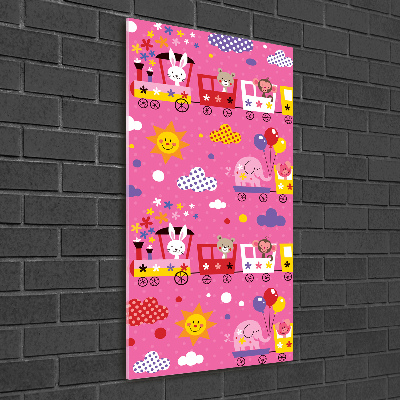 Verticale foto op glas Vrolijke Trein