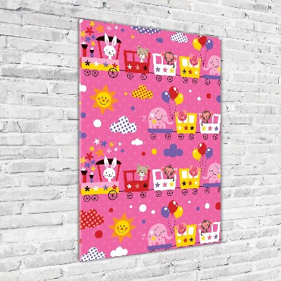 Verticale foto op glas Vrolijke Trein