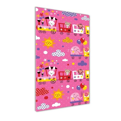 Verticale foto op glas Vrolijke Trein