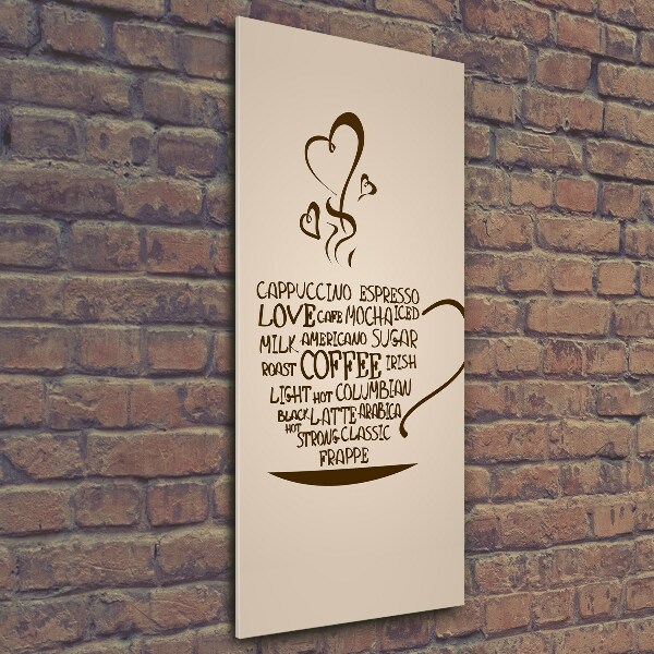 Verticale foto op glas Een kopje koffie