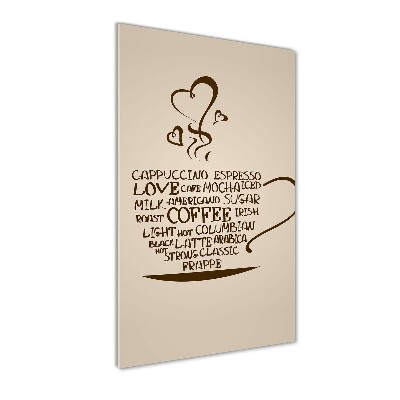 Verticale foto op glas Een kopje koffie