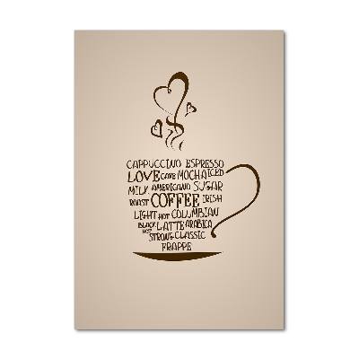 Verticale foto op glas Een kopje koffie