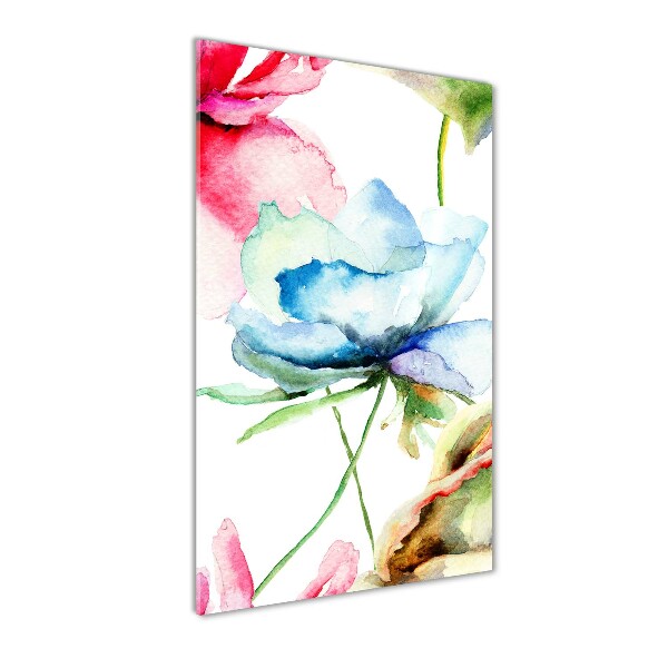 Verticale glasfoto Klaprozen