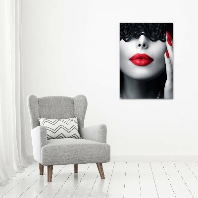 Verticaal glasschilderij Kanten masker