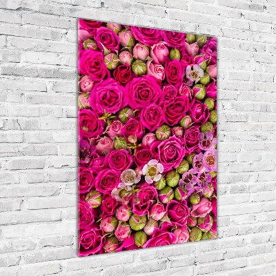 Verticale glasfoto Een boeket bloemen