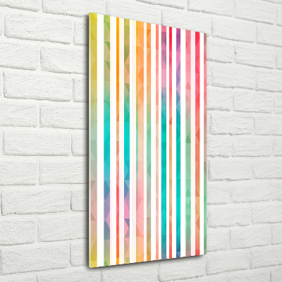 Verticale glasfoto Kleurrijke strepen