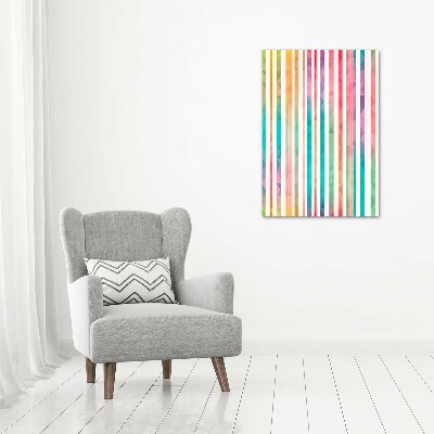 Verticale glasfoto Kleurrijke strepen