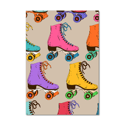 Verticale glasfoto Kleurrijke rolschaatsen