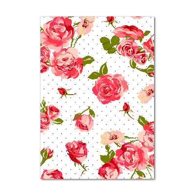 Verticaal glasschilderij Wilde rozen