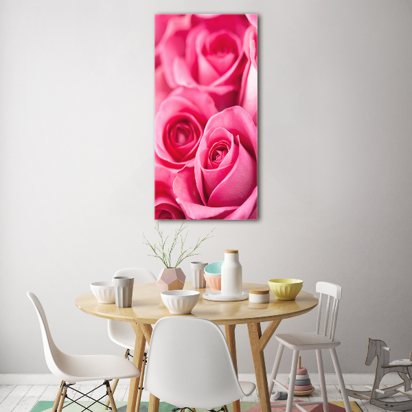 Verticale glasfoto Roze rozen