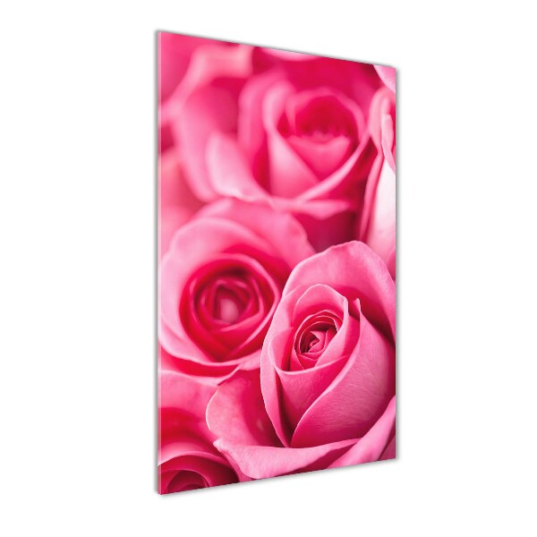 Verticale glasfoto Roze rozen