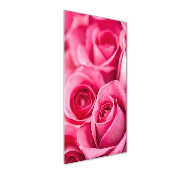 Verticale glasfoto Roze rozen
