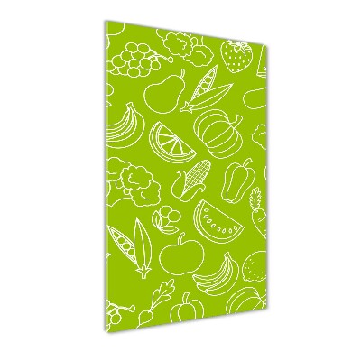 Verticale foto op glas Groenten en fruit