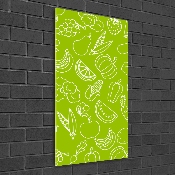 Verticale foto op glas Groenten en fruit