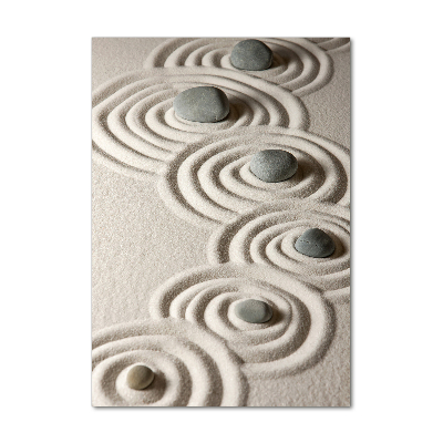 Verticale glasfoto Stenen in het zand