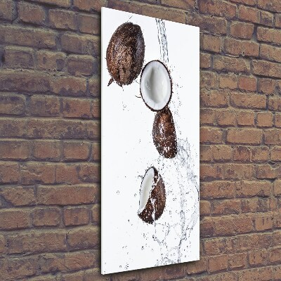 Verticaal glasschilderij Kokosnoot