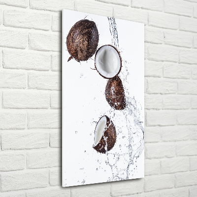 Verticaal glasschilderij Kokosnoot