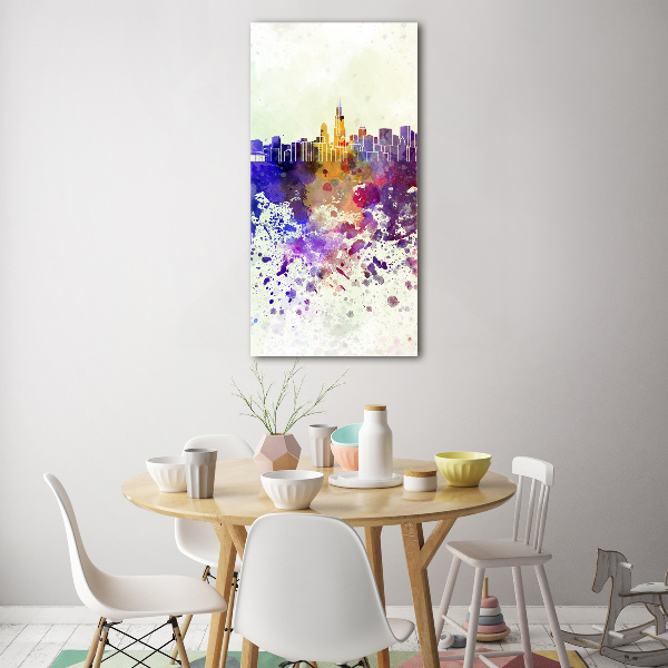 Verticale foto op glas Kleurrijk Chicago