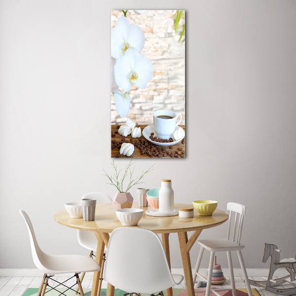 Verticale glasfoto Een kopje koffie