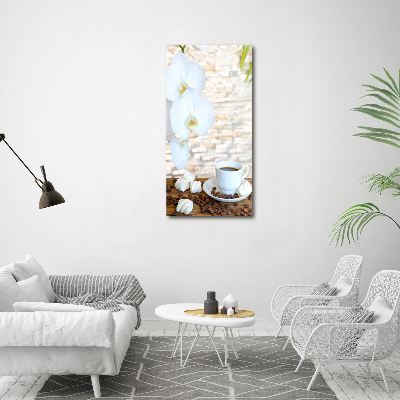 Verticale glasfoto Een kopje koffie