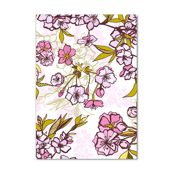 Verticale foto op glas Kersenbloesems