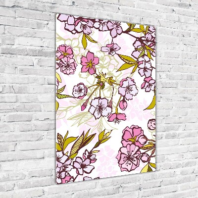 Verticale foto op glas Kersenbloesems