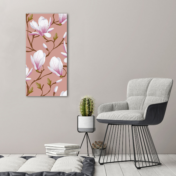 Verticale glasfoto Magnolia