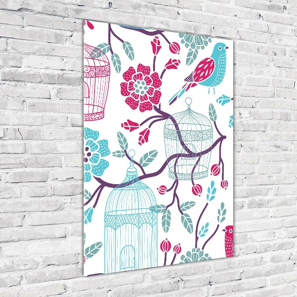 Verticale foto op glas Vogelkooien