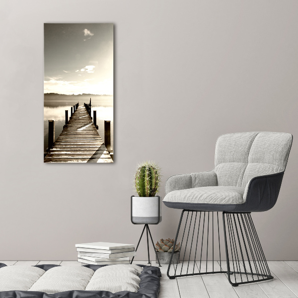 Verticaal glasschilderij Houten steiger