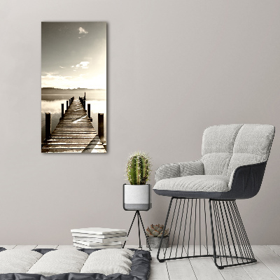 Verticaal glasschilderij Houten steiger