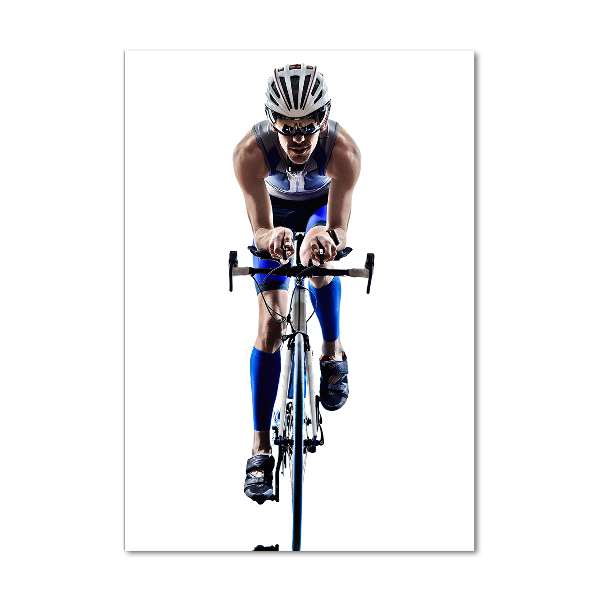 Verticale glasfoto Fietser