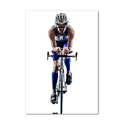 Verticale glasfoto Fietser